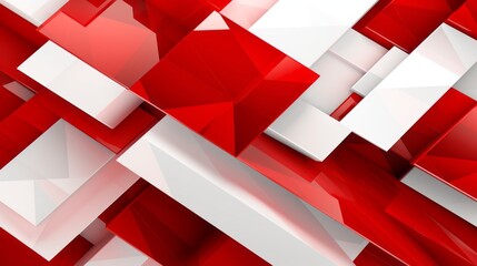 Wall Mural - vibrant red and white geometric abstract background – contemporary design art for creative projects