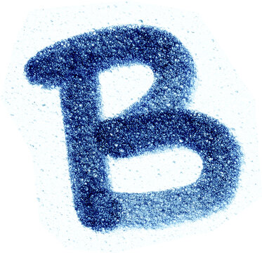 handwritten letter B with felt-tip pen isolated, png asset.