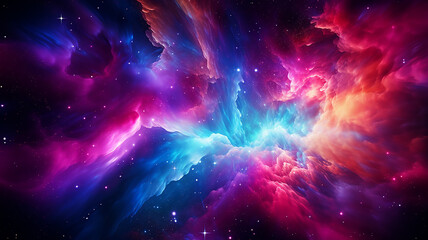 Wall Mural - black hole, illustration of a multicolored singularity in outer space abstract fictional bright cosm