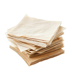 Wall Mural - Pile of recycled paper napkins isolated on white background
