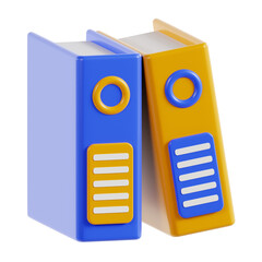 Poster - 3D Files Binder Model Protect Sensitive Information. 3d illustration, 3d element, 3d rendering. 3d visualization isolated on a transparent background