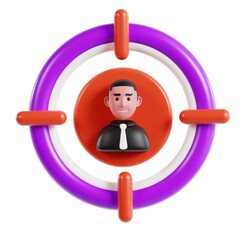 Aufkleber - 3D User Target Model Building Connections with Audience. 3d illustration, 3d element, 3d rendering. 3d visualization isolated on a transparent background