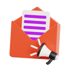Aufkleber - 3D Mail Ads Model Reaching Specific Audiences. 3d illustration, 3d element, 3d rendering. 3d visualization isolated on a transparent background