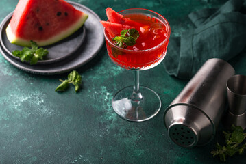 Poster - Fresh watermelon cocktail or mocktail