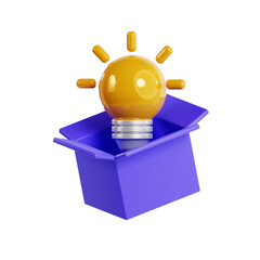 Poster - 3D Think Out Of The Box Model Sparking Creativity for Breakthrough Results. 3d illustration, 3d element, 3d rendering. 3d visualization isolated on a transparent background