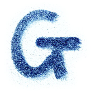handwritten letter G with felt-tip pen isolated, png asset, poster design element.

