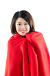 © Image Smith - Young Chinese woman wrapped in red blanket