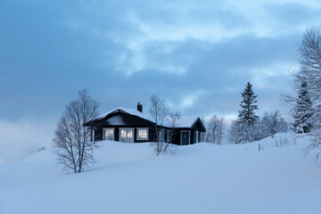 Wall Mural - cabin in the snow