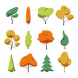 © Настя Прокопчук - Set of evergreen forest plants. A collection of trees.