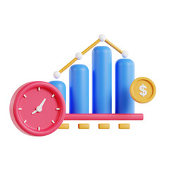 Aufkleber - 3D Long Term Investment Model Investing for Tomorrow. 3d illustration, 3d element, 3d rendering. 3d visualization isolated on a transparent background