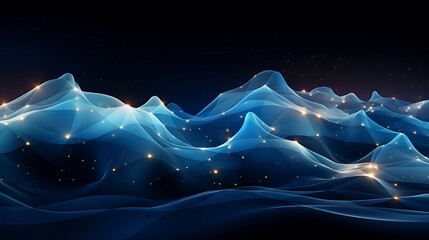 Abstract background of glowing blue mesh or interwoven lines on a dark background
