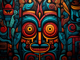 Wall Mural - Colorful Totem illustration