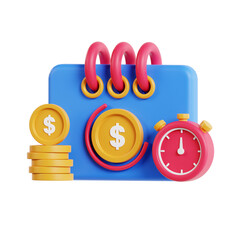Poster - 3D Annuity Model Securing Financial Future with Guaranteed Income. 3d illustration, 3d element, 3d rendering. 3d visualization isolated on a transparent background