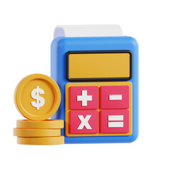 Poster - 3D Financial Calculation Model Mathematics Behind Financial. 3d illustration, 3d element, 3d rendering. 3d visualization isolated on a transparent background