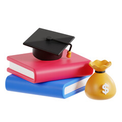 Aufkleber - 3D Invest For Education Model Building a Foundation for Success. 3d illustration, 3d element, 3d rendering. 3d visualization isolated on a transparent background