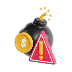 Poster - 3D Investment Risk Model Balancing Reward and Exposure in Investments. 3d illustration, 3d element, 3d rendering. 3d visualization isolated on a transparent background