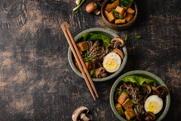 Wall Mural - Soba noodle with tofu and mushroom