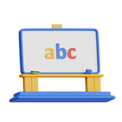 Poster - 3D Board Model Organizing seWorkspace with Style. 3d illustration, 3d element, 3d rendering. 3d visualization isolated on a transparent background