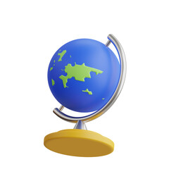 Poster - 3D Globe Model Learning About Countries and Cultures. 3d illustration, 3d element, 3d rendering. 3d visualization isolated on a transparent background