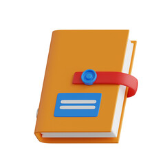 Poster - 3D Ring Binder Model Efficient Paper Management. 3d illustration, 3d element, 3d rendering. 3d visualization isolated on a transparent background
