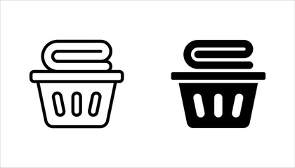 Laundry basket icon set. sign for mobile concept and web design on white background. EPS 10
