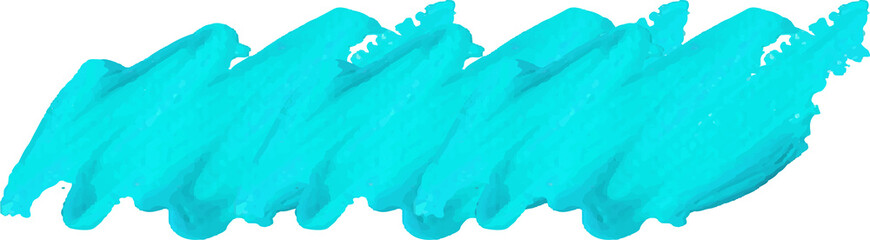 Poster - Blue brush stroke watercolor illustration on transparent background.