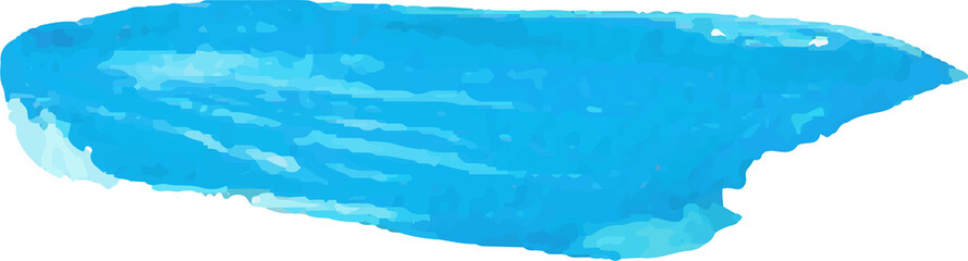 Sticker - Blue brush stroke watercolor illustration on transparent background.