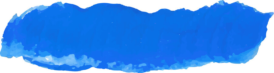 Poster - Blue brush stroke watercolor illustration on transparent background.