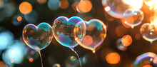 Photo Of Heart Shaped Soap Bubbles