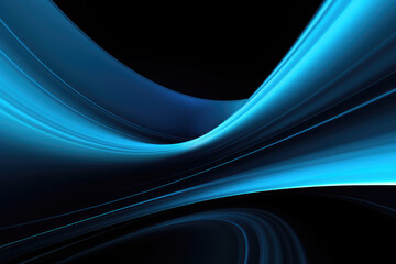 Abstract futuristic black and light blue wavy background