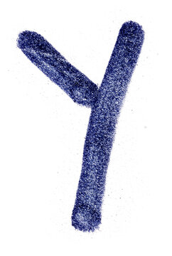 handwritten letter Y with felt-tip pen isolated, png asset, poster element.