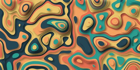 Aufkleber - Abstract colorful paper cut background design .Abstract vector seamless pattern with shadows Trendy multicolor contemporary design for prints,flyers,banners,brochures,invitations,covers.