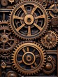 Mechanical Gears in Steampunk Wall Art: A Captivating Mechanical Symphony Exhibited on Your Walls