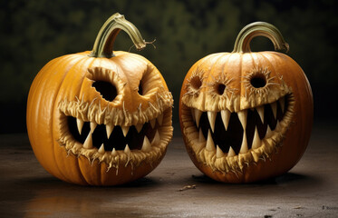 Spooky Pumpkin Heads. Halloween.