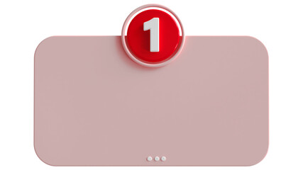 Poster - 3d number 1 with text box empty 3d render