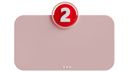 Poster - 3d number 2 with text box empty 3d render