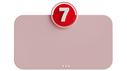 Poster - 3d number 7 with text box empty 3d render