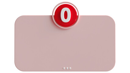 Poster - 3d number 0 with text box empty 3d render