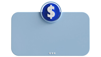 Poster - 3d Dollar blue with text box empty 3d render