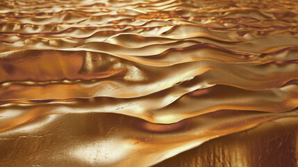 Sticker - Texture of waves of liquid gold paint
