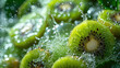 kiwi fruit splashing in kiwi fruit juice 