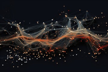 Aufkleber - a mesmerizing computer-generated image featuring an intricate arrangement of lines and dots, an abst