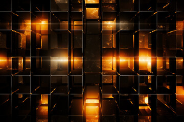 Poster - Abstract background with intricate and glowing geometric shapes.