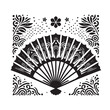 © Vista - Lunar Whispers Brought to Life: A Captivating Journey through Intricate Chinese Fans Silhouette Stock Collection - Chinese New Year Silhouette - Chinese Fans Vector Stock