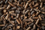Fototapeta  - Close-Up View of Brown Pellet Texture Highlighting Sustainable Biomass Energy