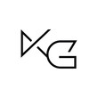 Minimal Letters KG Logo Design