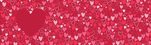 Cute Hand Drawn Hearts Background, Lovely Romantic Design, Great For Valentine's Day, Mother's Day, Textiles, Wallpapers, Banners - Vector Design