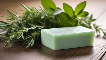 Handmade soap bars with medicinal plants. Spa set.