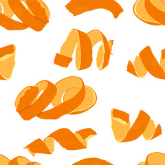 orange peel, zest vector cartoon seamless pattern background for wallpaper, wrapping, packing, and b