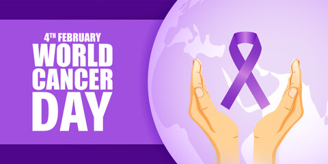 Vector illustration of World Cancer Day social media feed template